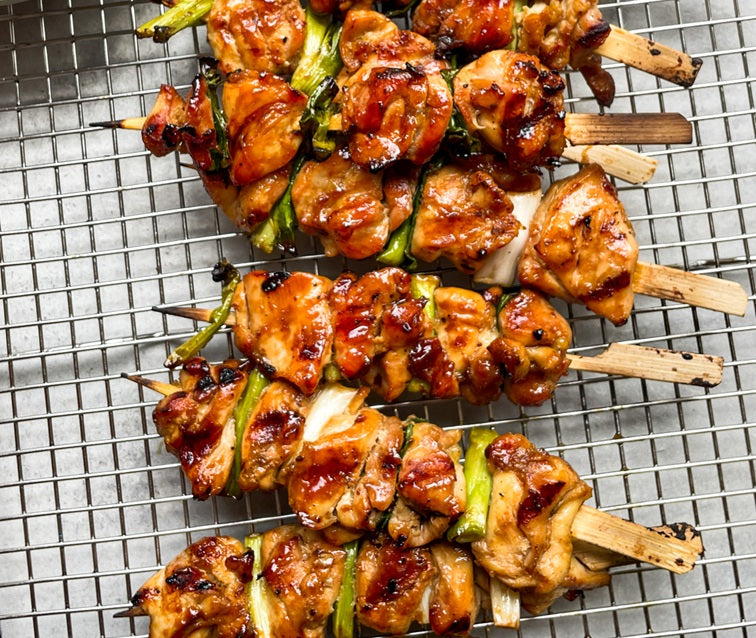 Chicken Yakitori with Sichuan Chili Crisp Glaze