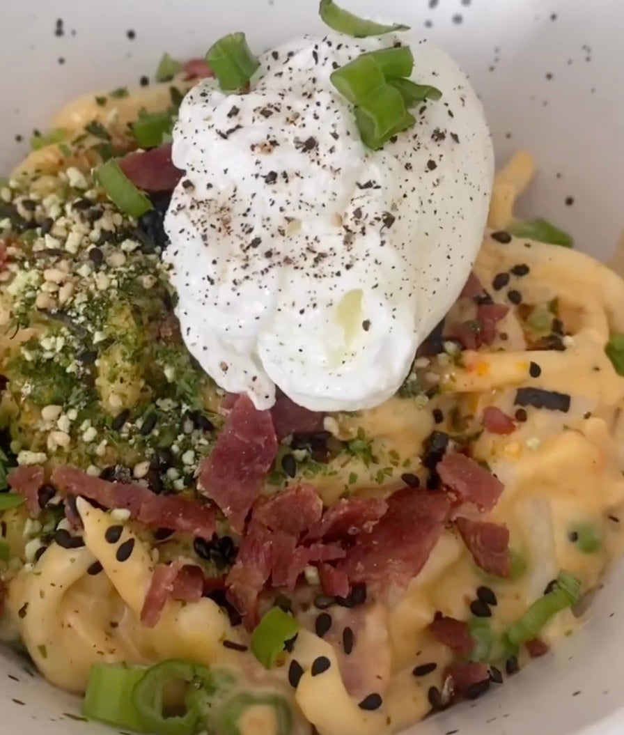 Spicy Cheesy Udon Carbonara